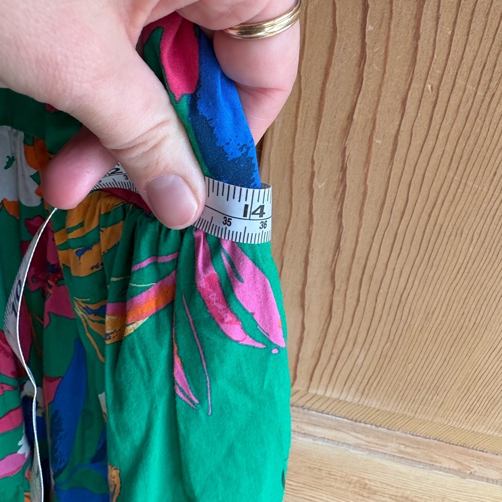 J. Crew Green Smocked Midi Dress | 100% Cotton | Farm Rio Vibes | Size 8 - Picture 14 of 14